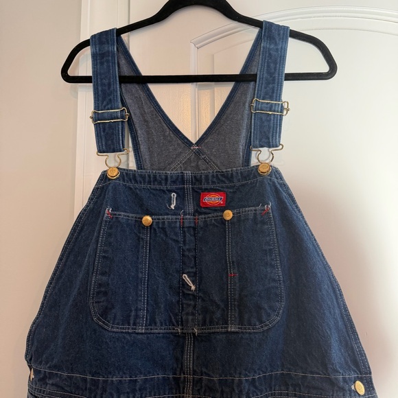 Dickies Overalls Adult 44x30 Blue Denim Bib Workwear Farmer Carpenter Jean EUC - Picture 2 of 7
